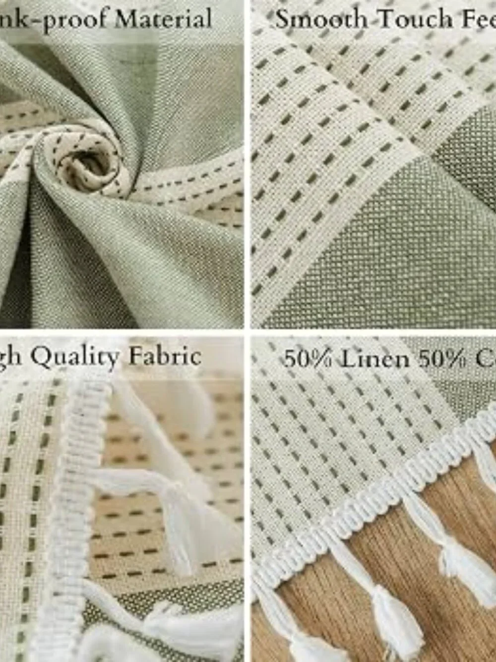 Farmhouse Striped Cotton Tablecloth 55x86 Rectangle 6 Ft Table Rustic NWT